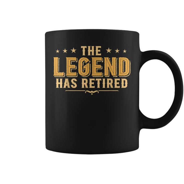Funny Retirement  The Legend Has Retired Humor Coffee Mug