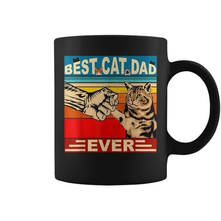 Funny Retro Best Cat Dad Ever Vintage Mens Dads Kitty Lovers  V2 Coffee Mug