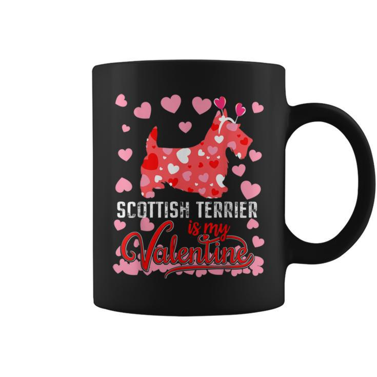 Funny Scottish Terrier Is My Valentine Dog Lover Dad Mom Coffee Mug