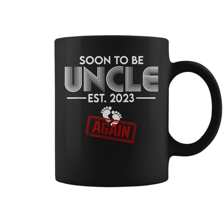 Funny Soon To Be Uncle Again 2023 Gender Reveal Pregnancy Coffee Mug