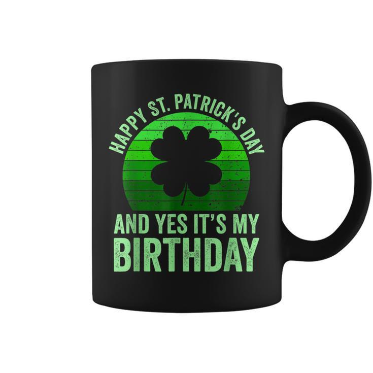 Funny St Patricks Day Birthday Lucky Shamrock Vintage Sunset  Coffee Mug