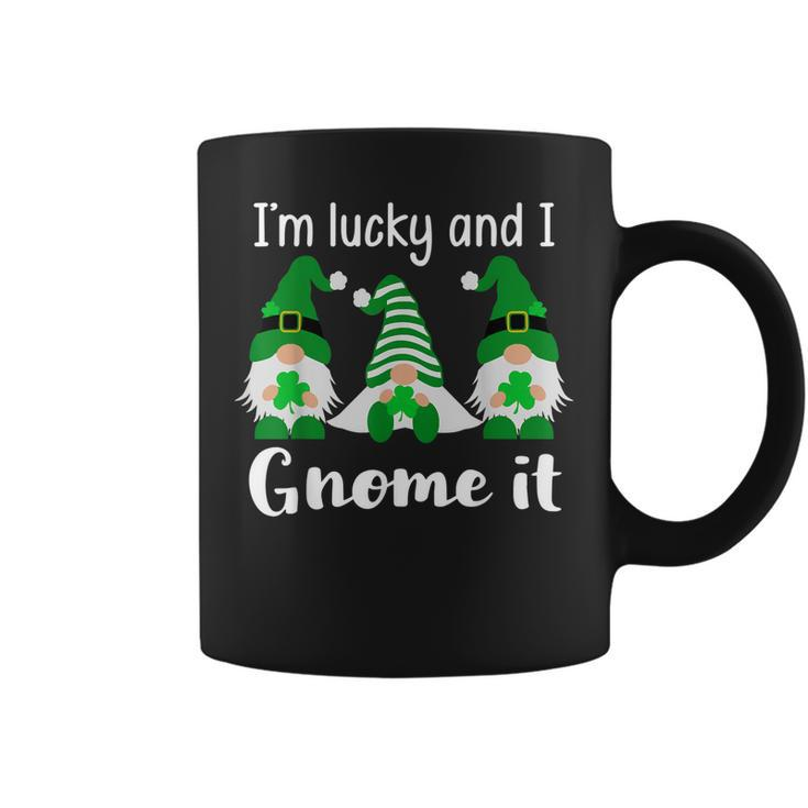 Funny St Patricks Friends Gnomes Im Lucky And I Gnome It  Coffee Mug