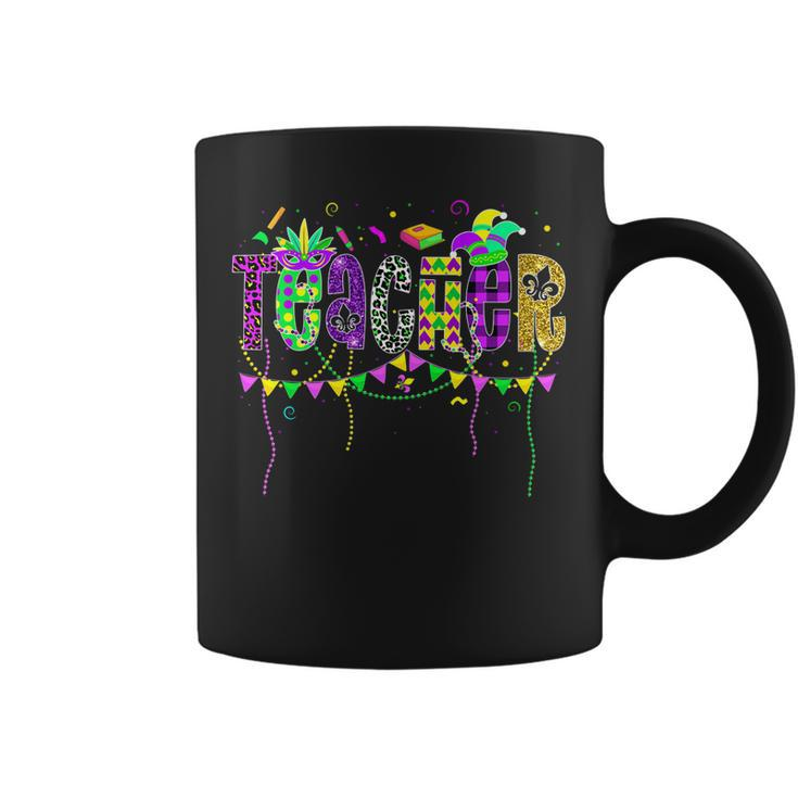Funny Teacher Mardi Gras Festival Family Matching Outfit   V2 Coffee Mug