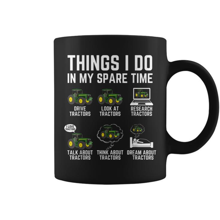 Funny Tractors Lover 6 Things I Do In My Spare Time Tractor  V4 Coffee Mug