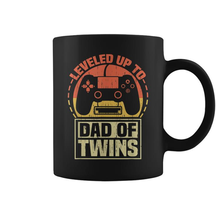 Gamer Dad Fathers Day Leveled Up To Dad Of Twins Vintage  Coffee Mug