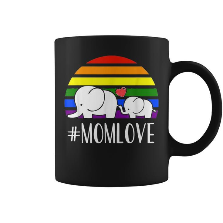 Gay Mom Love Pride Lgbt Rainbow Flag Elephant Gay Mom Gift V2 Coffee Mug