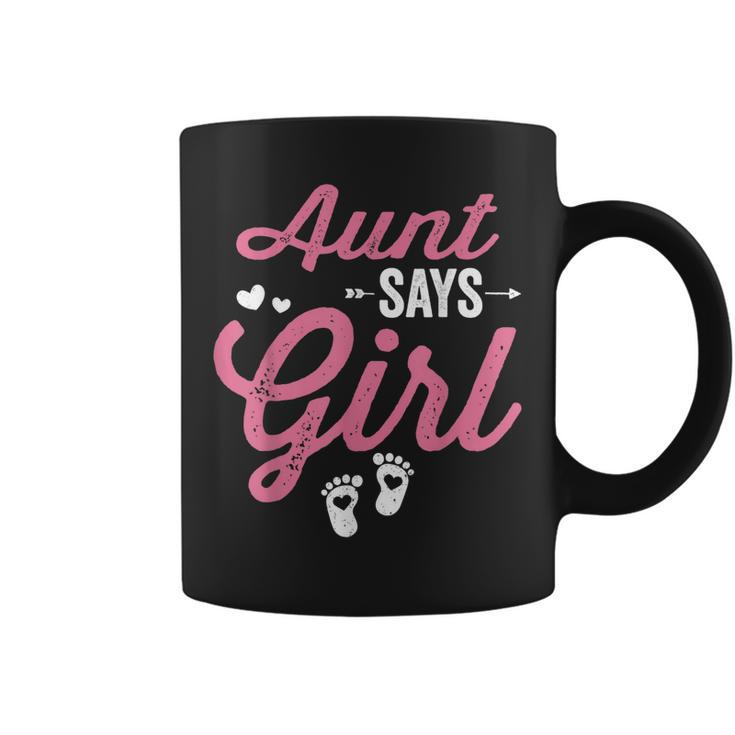Gender Reveal Aunt Says Girl Matching Baby Party  Coffee Mug