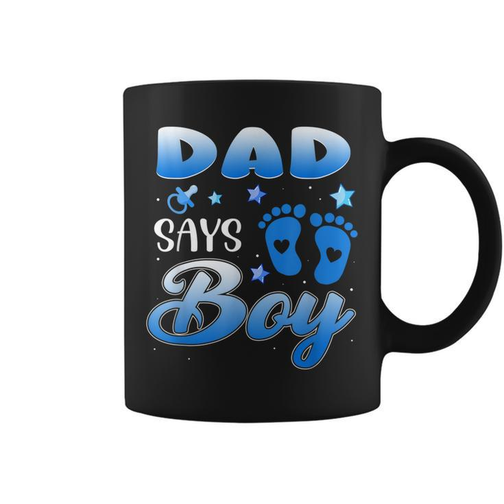 Gender Reveal Dad Says Boy Baby Party Matching Family Coffee Mug
