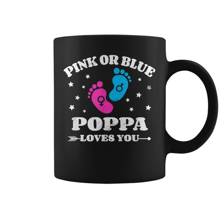 Gender Reveal Poppa Baby Shower Dad Pregnancy Announcement Coffee Mug