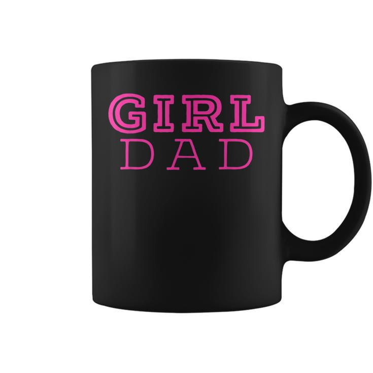 Girl Dad  Cute Pink Father & Daughter Design Fathers Day Coffee Mug