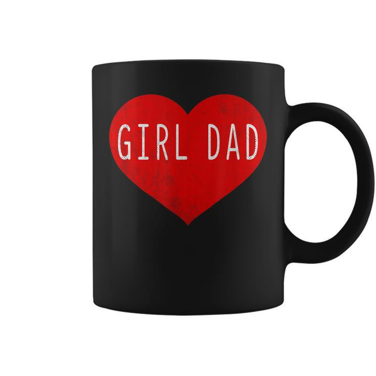 Girl Dad Heart Fathers Day Vintage Retro Coffee Mug