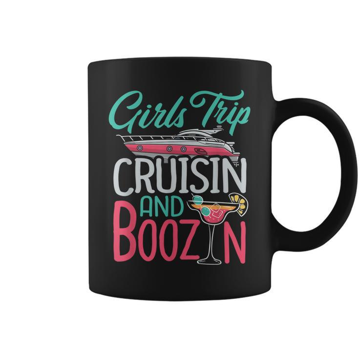 Girls Trip Cruisin And Boozin Cruise Squad Matching Drinking Coffee Mug