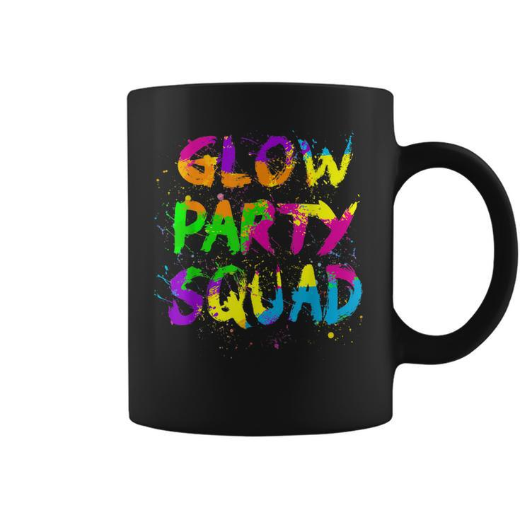 Glow Party Squad Paint Splatter Effect Neon Theme 80S Party  Coffee Mug