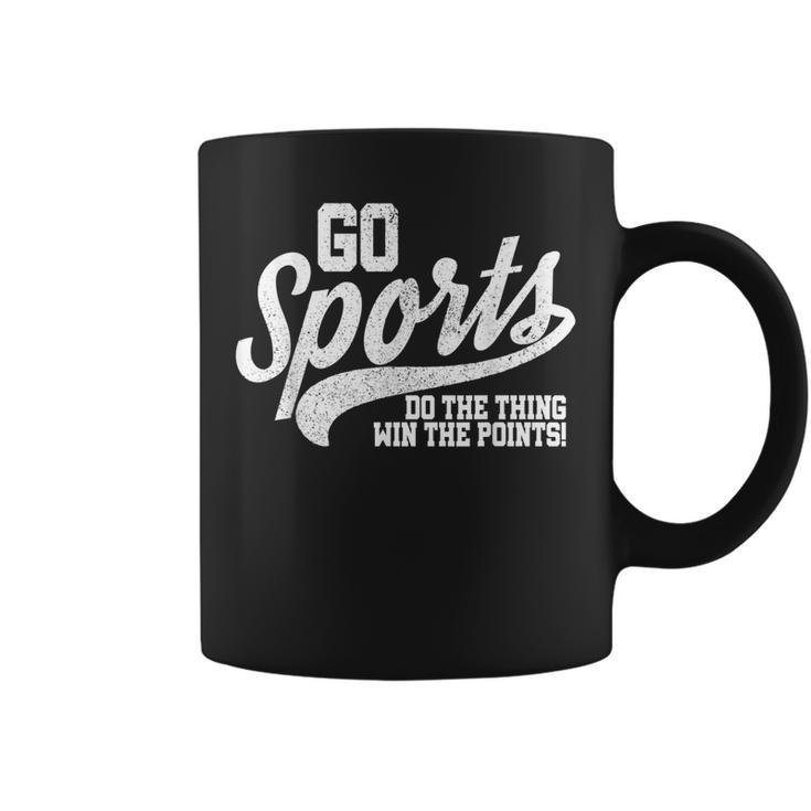 Go Sports Do The Thing Win The Points Funny Retro   Coffee Mug