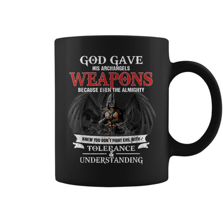 God Gave His Archangels Weapons Funny Army Veteran Warrior  Coffee Mug