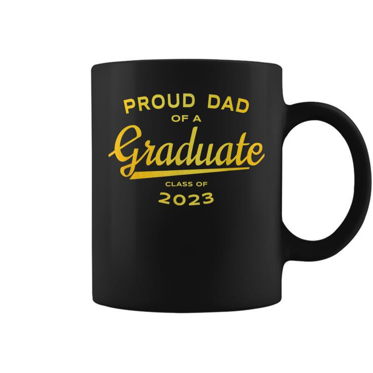Gold Matching Family  Proud Dad 2023 Graduate Coffee Mug