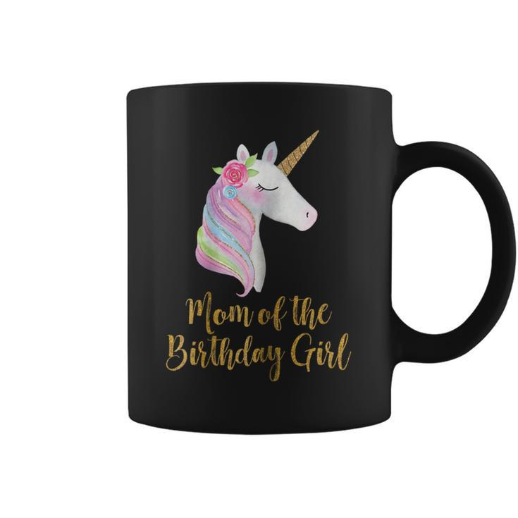 Gold Unicorn Mom Shirt Mom Of The Birthday Girl  Coffee Mug
