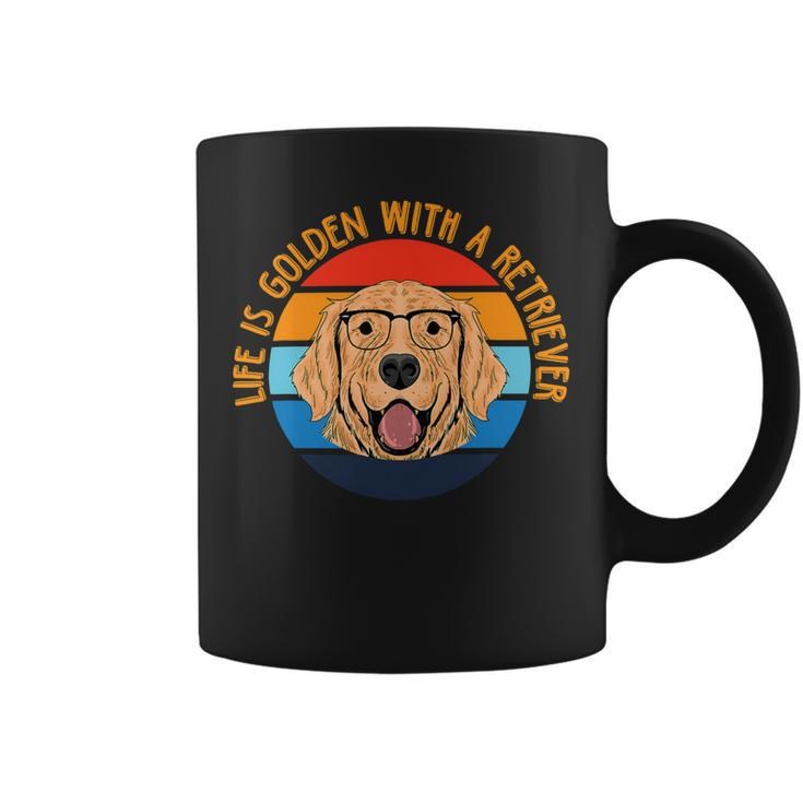 Golden Retriever Goldie Dog Vintage Life Is Golden With A Retriever Dog Lover 289 Retrievers Coffee Mug