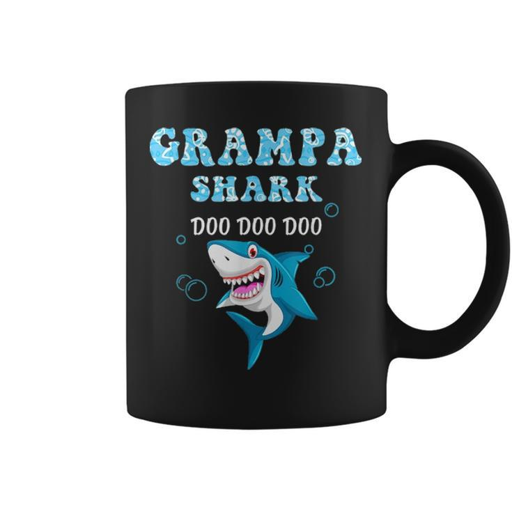 Grampa Shark Fathers Day Gift From Wife Son Daughter Coffee Mug