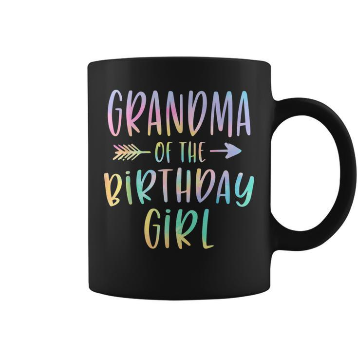 Grandma Of The Birthday Girl Tie Dye Colorful Bday  Coffee Mug