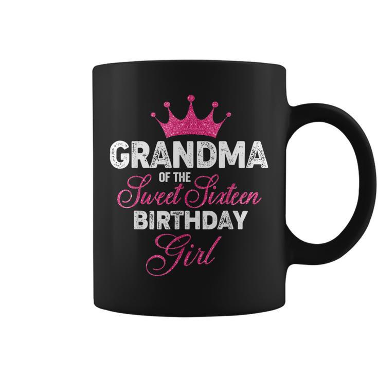 Grandma Of The Sweet Sixn Birthday Girl 16Th Pink Crown Coffee Mug