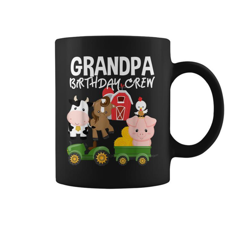 Grandpa Birthday Crew Farm Animals Barnyard Tractor Party Coffee Mug