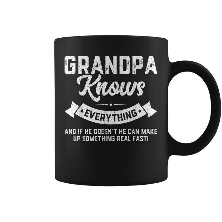 Grandpa Knows Everything 60Th Gifts Funny Fathers Day  Coffee Mug
