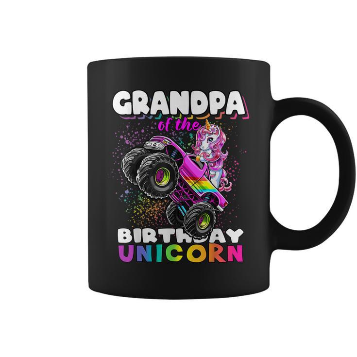 Grandpa Of Birthday Unicorn Monster Truck Matching Family Gift For Mens Coffee Mug