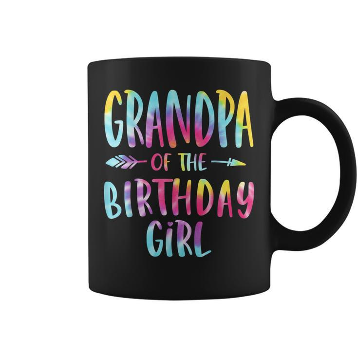 Grandpa Of The Birthday For Girl Tie Dye Colorful Bday Girl  Coffee Mug