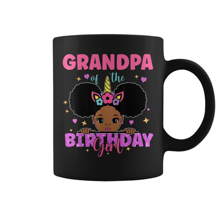 Grandpa Of The Birthday Girl Melanin Afro Unicorn Princess Coffee Mug