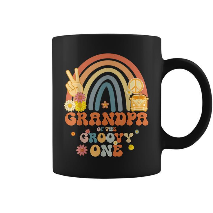 Grandpa Of The Groovy One Rainbow Boho Birthday Party Coffee Mug