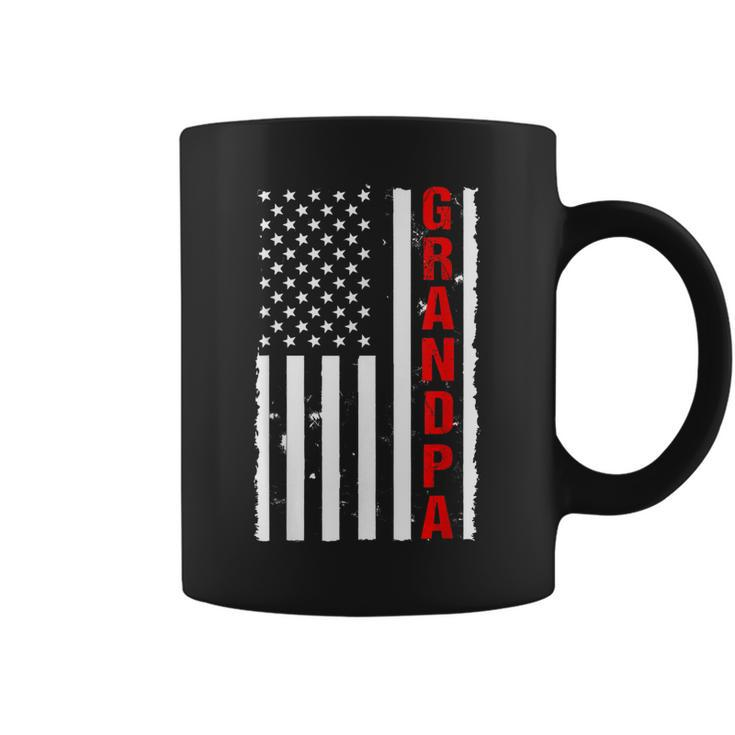 Grandpa Usa Flag Firefighter Thin Red Line Fireman Gift  Coffee Mug