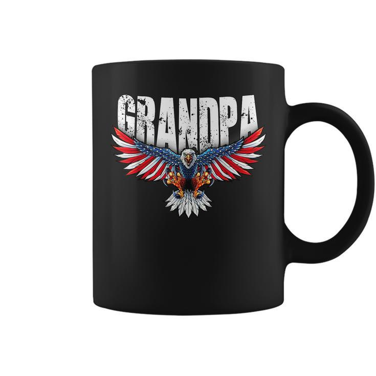 Grandpa Vintage Usa Flag Bald Eagle Patriotic 4Th Of July Gift For Mens Coffee Mug