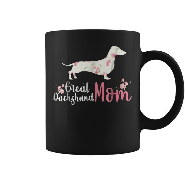 Great Dachshund Mom Flower  Perfect Dog Mom Gift Coffee Mug