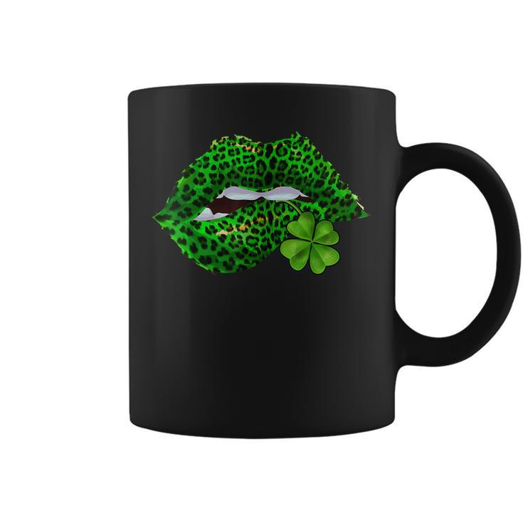 Green Lips Biting Sexy Irish Costume St Patricks Day  Coffee Mug