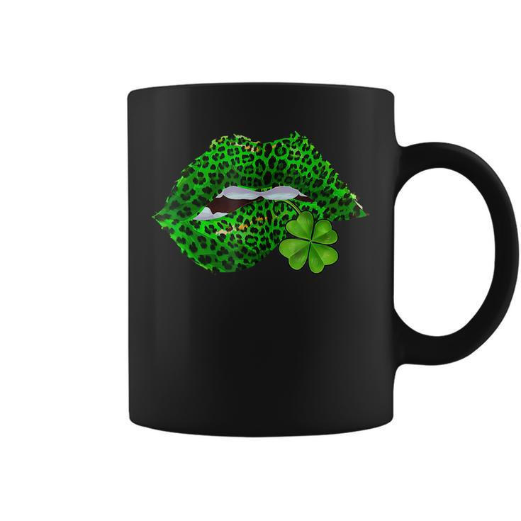 Green Lips Sexy Irish Leopard Shamrock St Patricks Day  V3 Coffee Mug