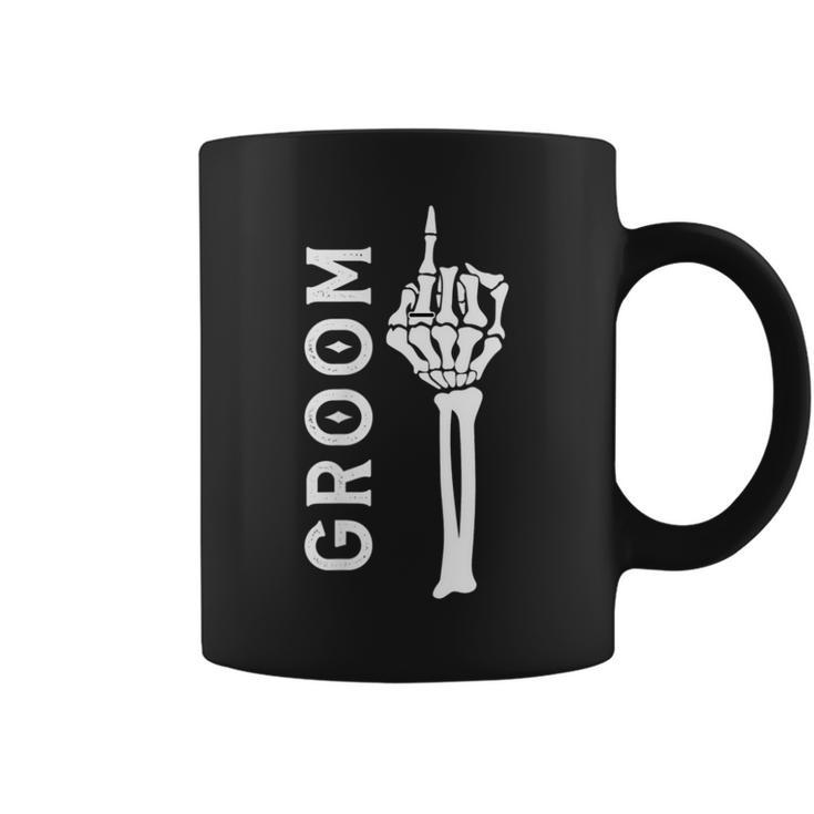 Groom Retro Skeleton Hand Gothic Bachelorette Party  Coffee Mug