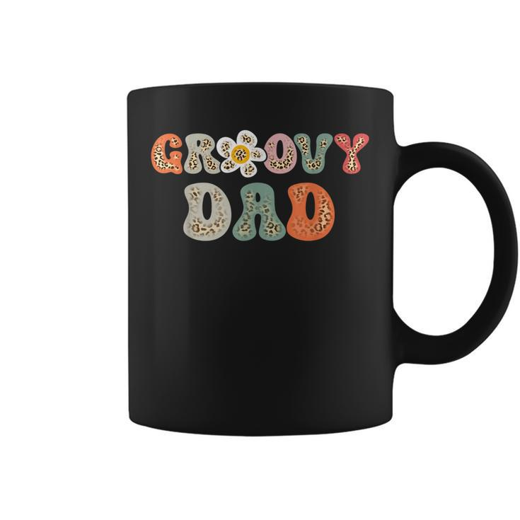 Groovy Dad Retro Leopard Colorful Flowers Design Coffee Mug