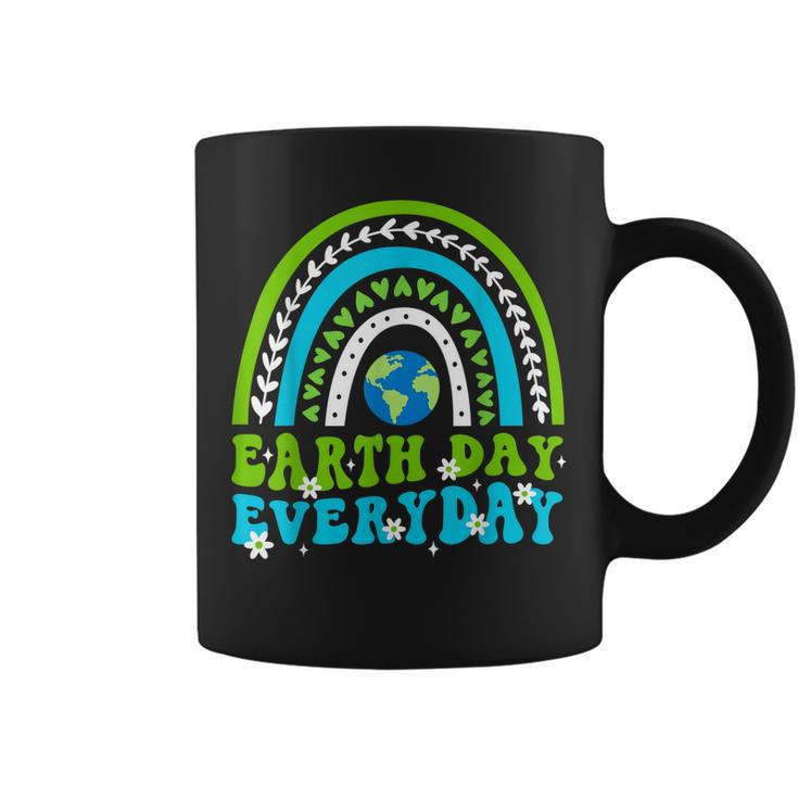 Groovy Earth Day  Save Our Home Go Planet Rainbow Earth  Coffee Mug