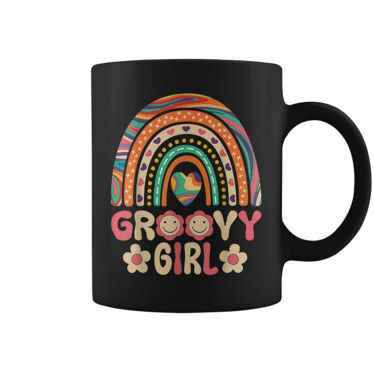 Groovy Girl 60S Theme Costume Cute 70S Outfit Rainbow Hippie  Coffee Mug