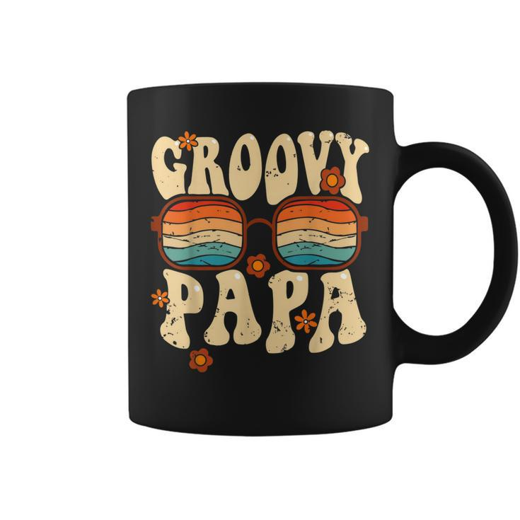Groovy Papa 70S Aesthetic 1970S Retro Groovy Dad Father  Coffee Mug