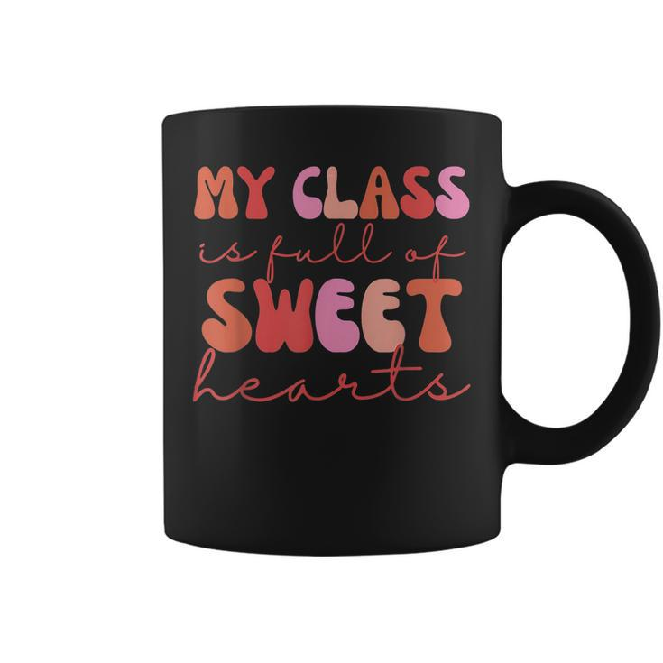 Groovy Teacher Valentine Back To School 100 Days Of School  V3 Coffee Mug