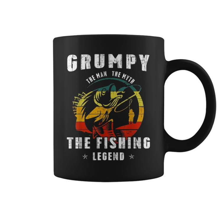 Grumpy Man Myth Fishing Legend Funny Fathers Day Gift Coffee Mug
