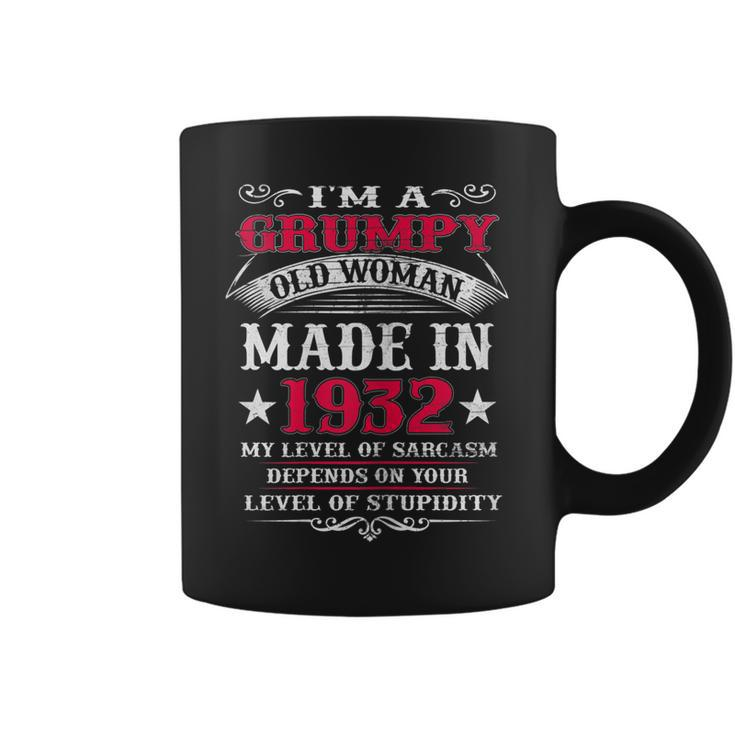 Grumpy Old Woman Made In 1932 Funny 90Th Birthday  Gift For Womens Coffee Mug