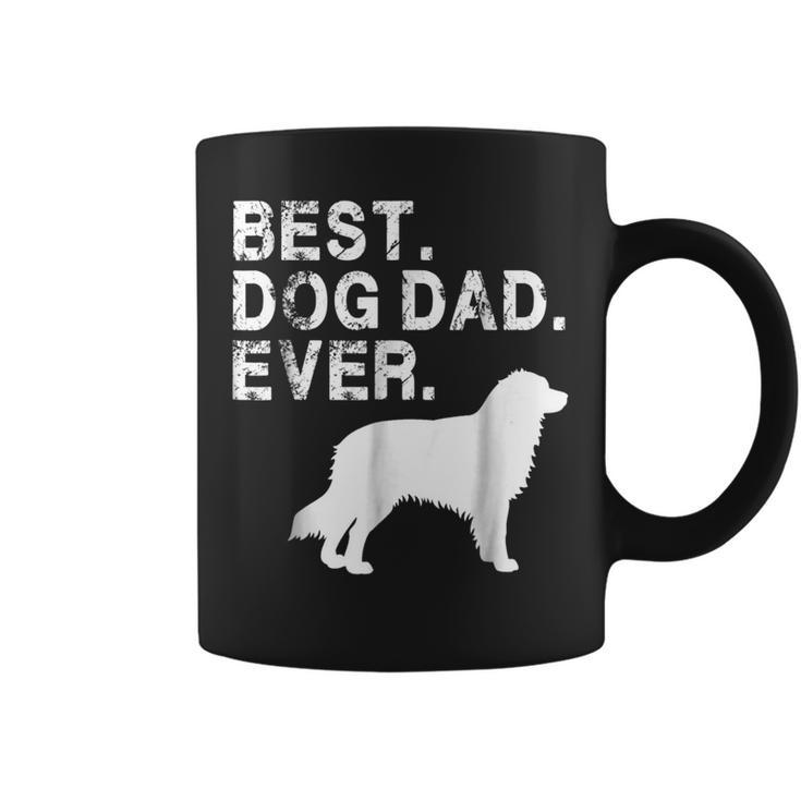 Grunge Best Dog Dad Ever Aussie  With Dog Silhouette Gift For Mens Coffee Mug