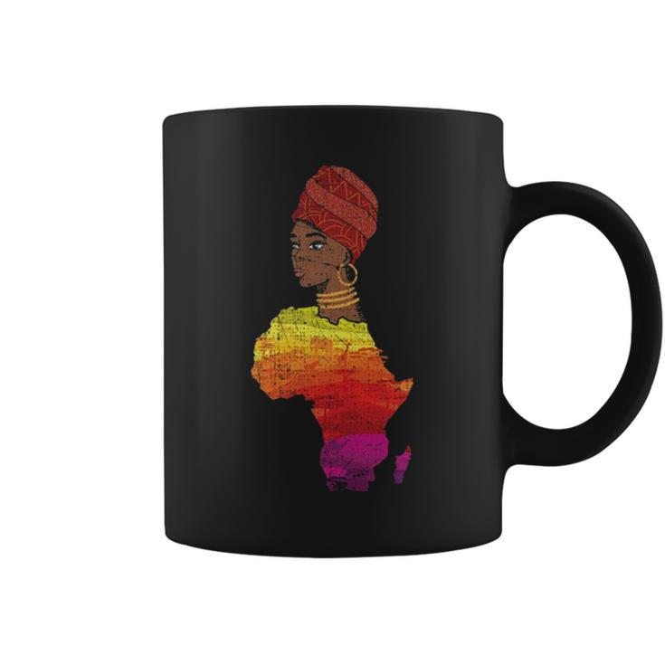 Grunge Black History Month  Africa Mother Goddess Queen Coffee Mug