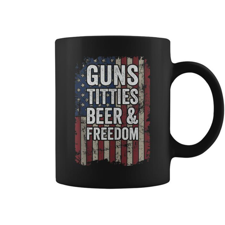 Guns Titties Beer & Freedom - Funny Mens Gun Drinking Joke  Coffee Mug