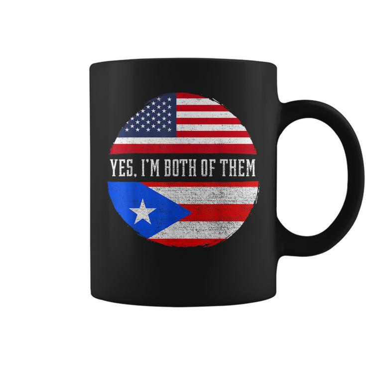 Half American Half Puerto Rican Usa Flag Puerto Rico Dna  Coffee Mug