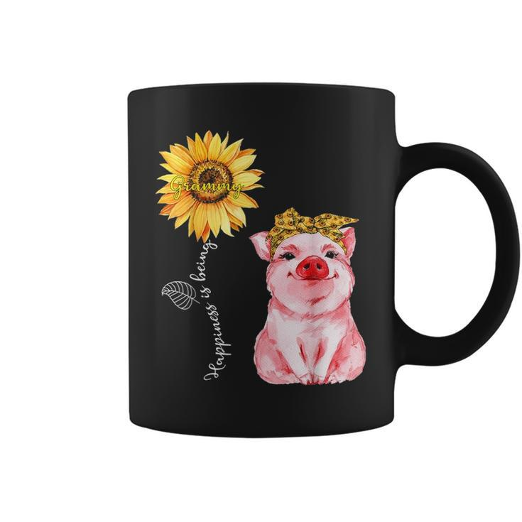 Happiness Is Being Grammy Cute Pig Sunflower Mother Gifts Coffee Mug