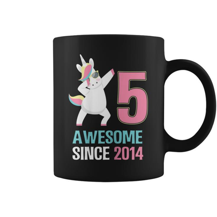 Happy 5Th Birthday UnicornShirt Awesome Since 2014 Coffee Mug
